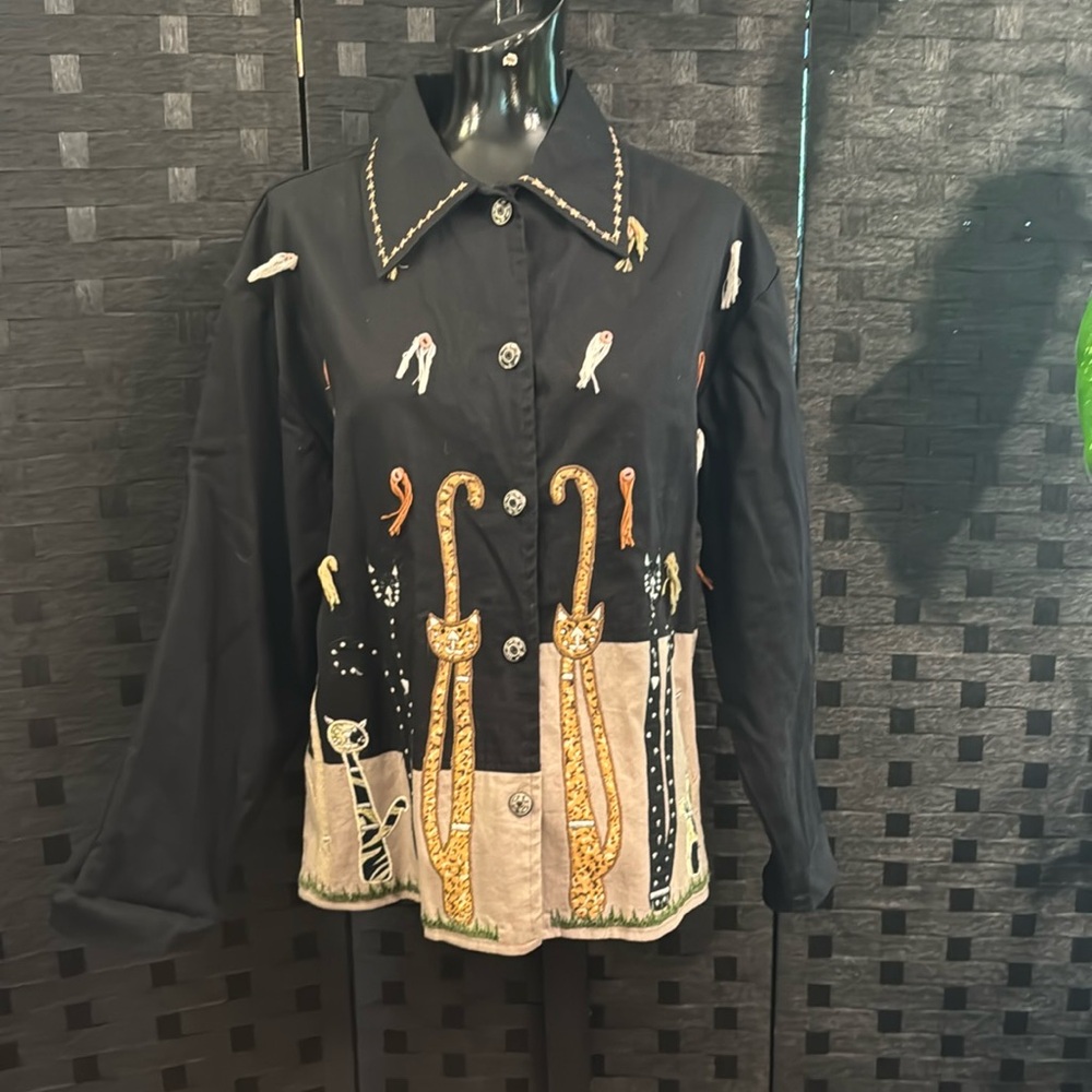 Vintage Cat New Direction Jacket Black Sz L